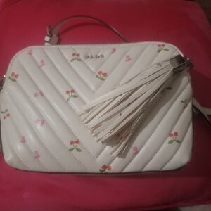 Aldo White Cherry Floral Crossbody Bag